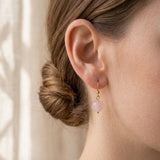 Aretes Acero Inoxidable Bañado en Oro Pink Dorado