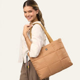 Cartera tote puffy camel