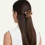 Gancho Flor Acrílico Dorado