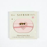 Pulsera Gold Cuarzo Rosa Bañado en Oro