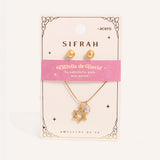 Set Collar + Arete de Acero Inoxidable Estrella de David Dorado