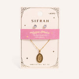 Set Collar + Arete de Acero Inoxidable Virgen María Dorado